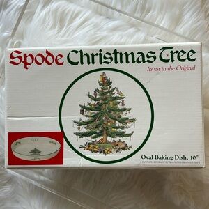 Spode Christmas Tree Oval 10” Baking Dish NIB